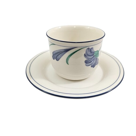 Lenox Chinastone Buttercups on Blue Service for 4 Cup  and Saucer Tea Coffee Set - Picture 7 of 16